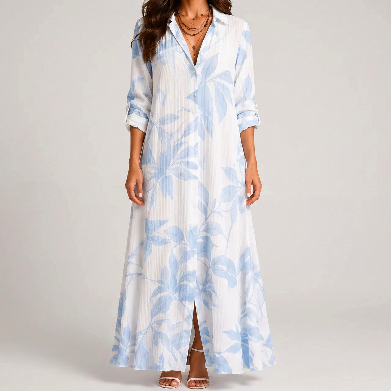 Floral Button Front Maxi Dress