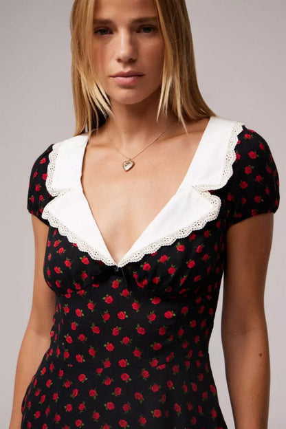 Woven Floral Mini Dress