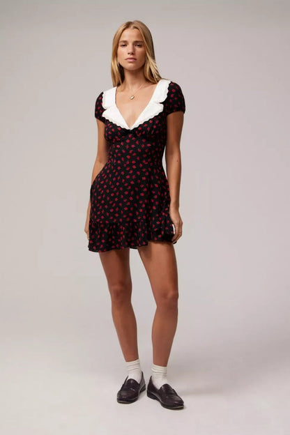Woven Floral Mini Dress
