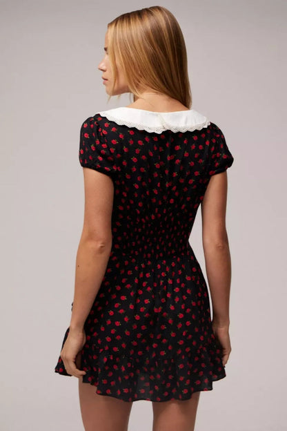 Woven Floral Mini Dress